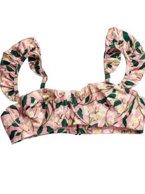 (NEW) Agua by Agua Bendita Kiwi Gardenia Rosa Pink Underwire Bikini Top XS